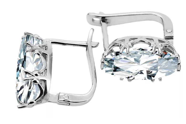 Zircon Sterling silver 925 Earrings Vintage style vec021s